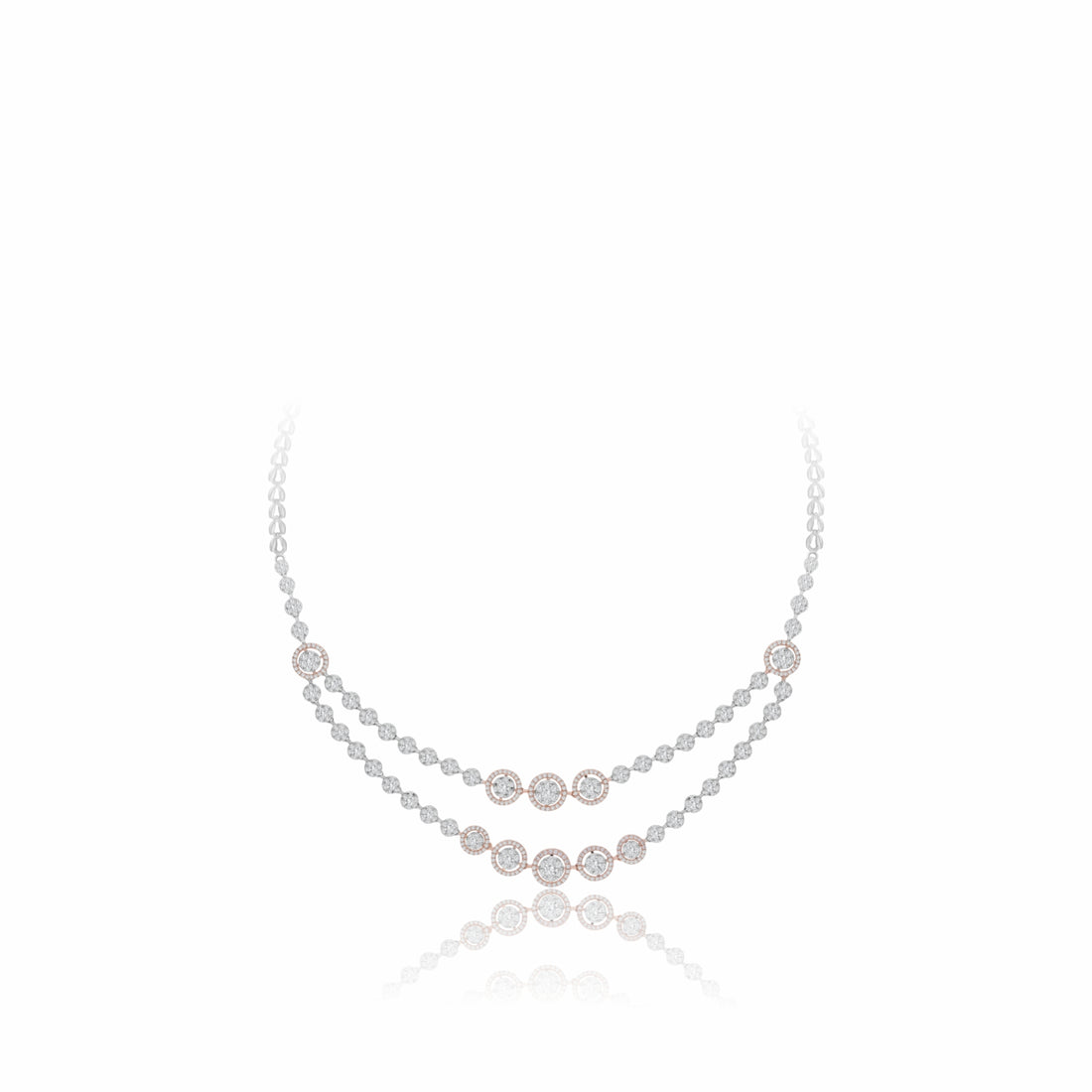 Layered Lab Grown Diamond Cluster Necklace