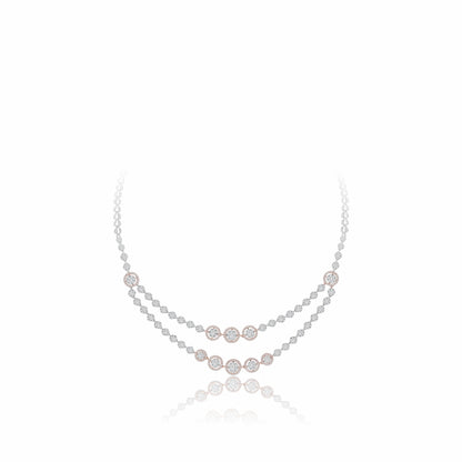 Layered Lab Grown Diamond Cluster Necklace