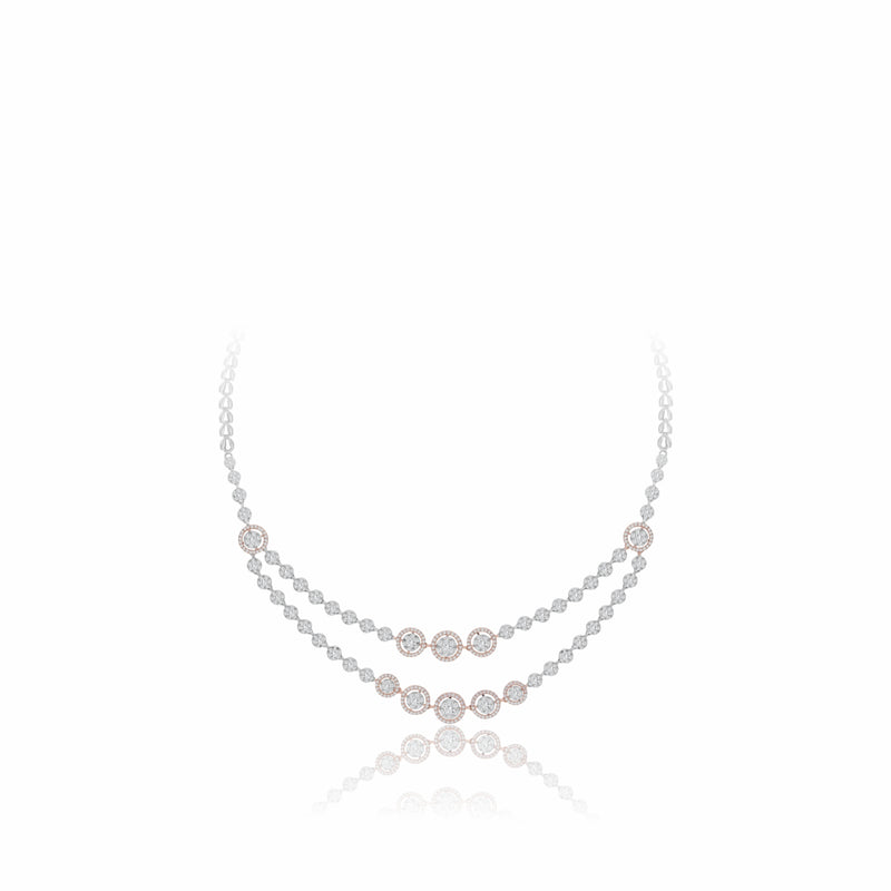 Layered Lab Grown Diamond Cluster Necklace
