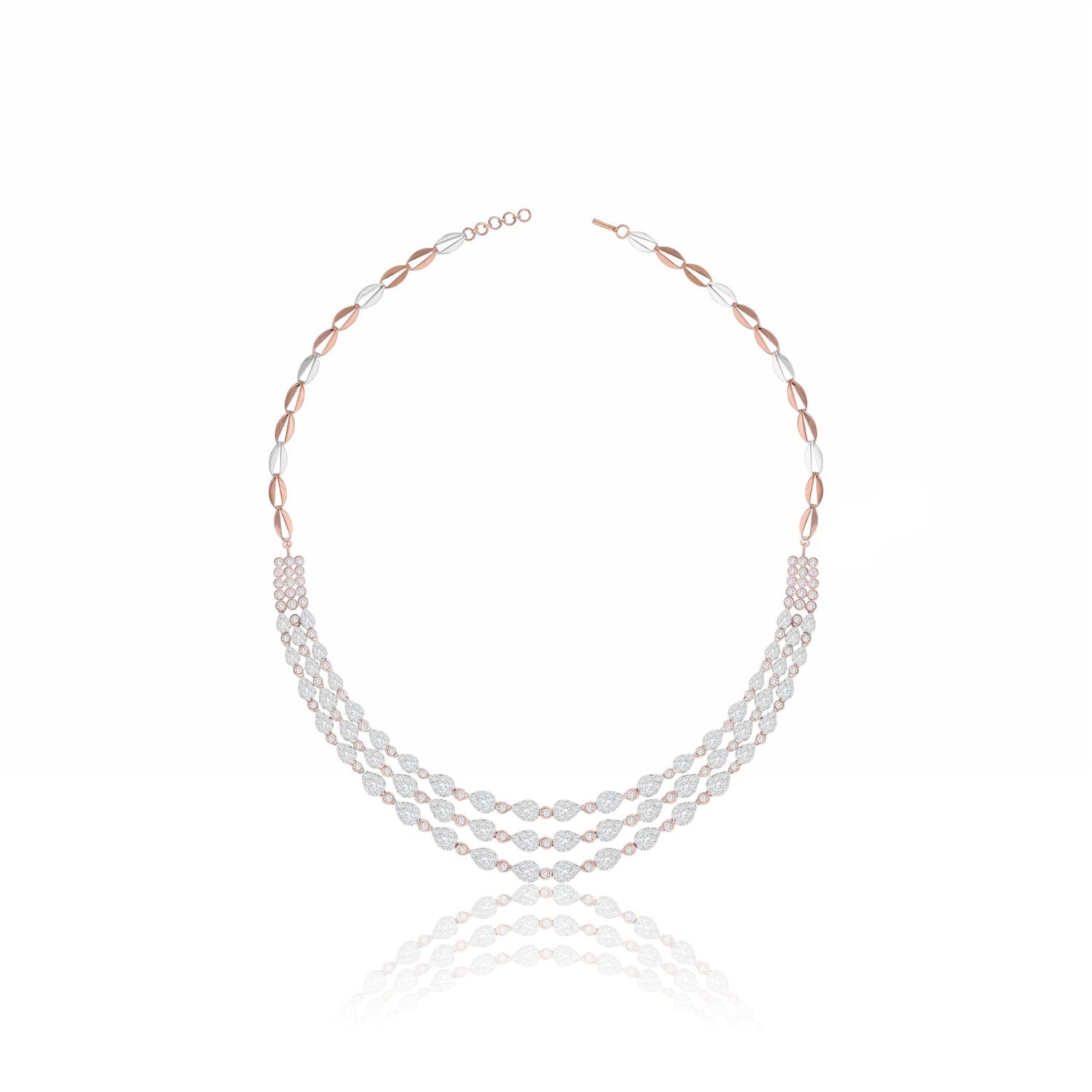 Radiant Triple Grace Lab Grown Diamond Necklace