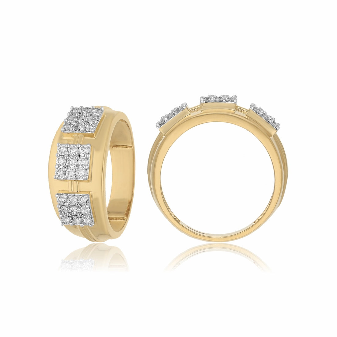 Tri-Square Lab Grown Diamond Cluster Ring