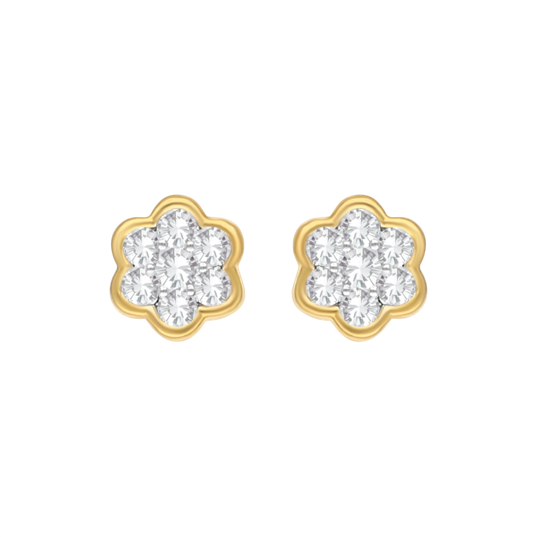 Dainty Daisy Lab Grown Diamond Earrings