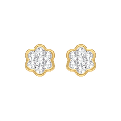 Dainty Daisy Lab Grown Diamond Earrings
