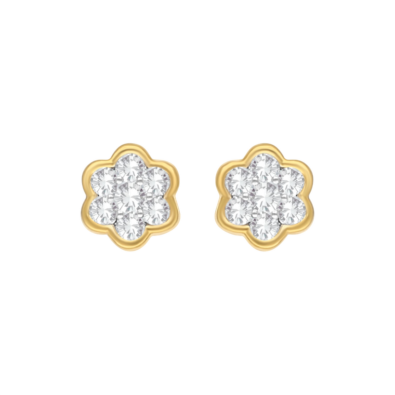 Dainty Daisy Lab Grown Diamond Earrings