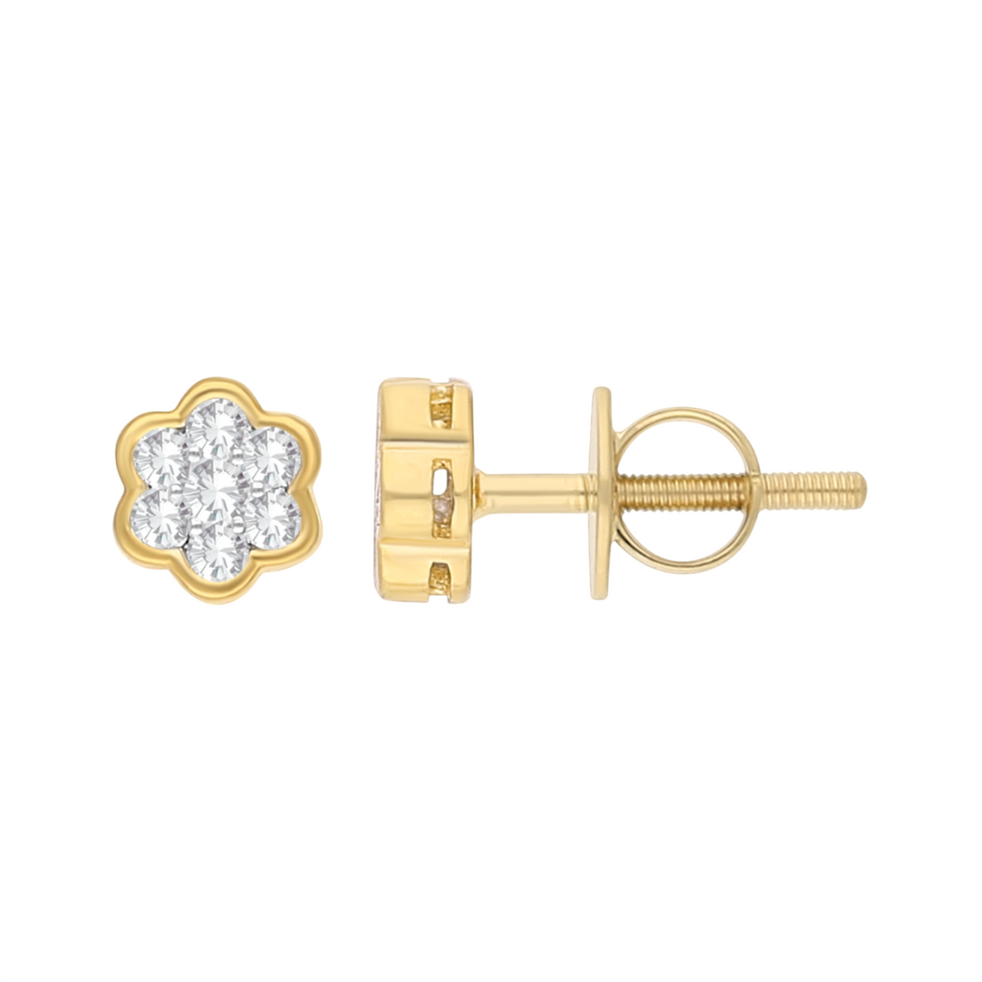 Dainty Daisy Lab Grown Diamond Earrings