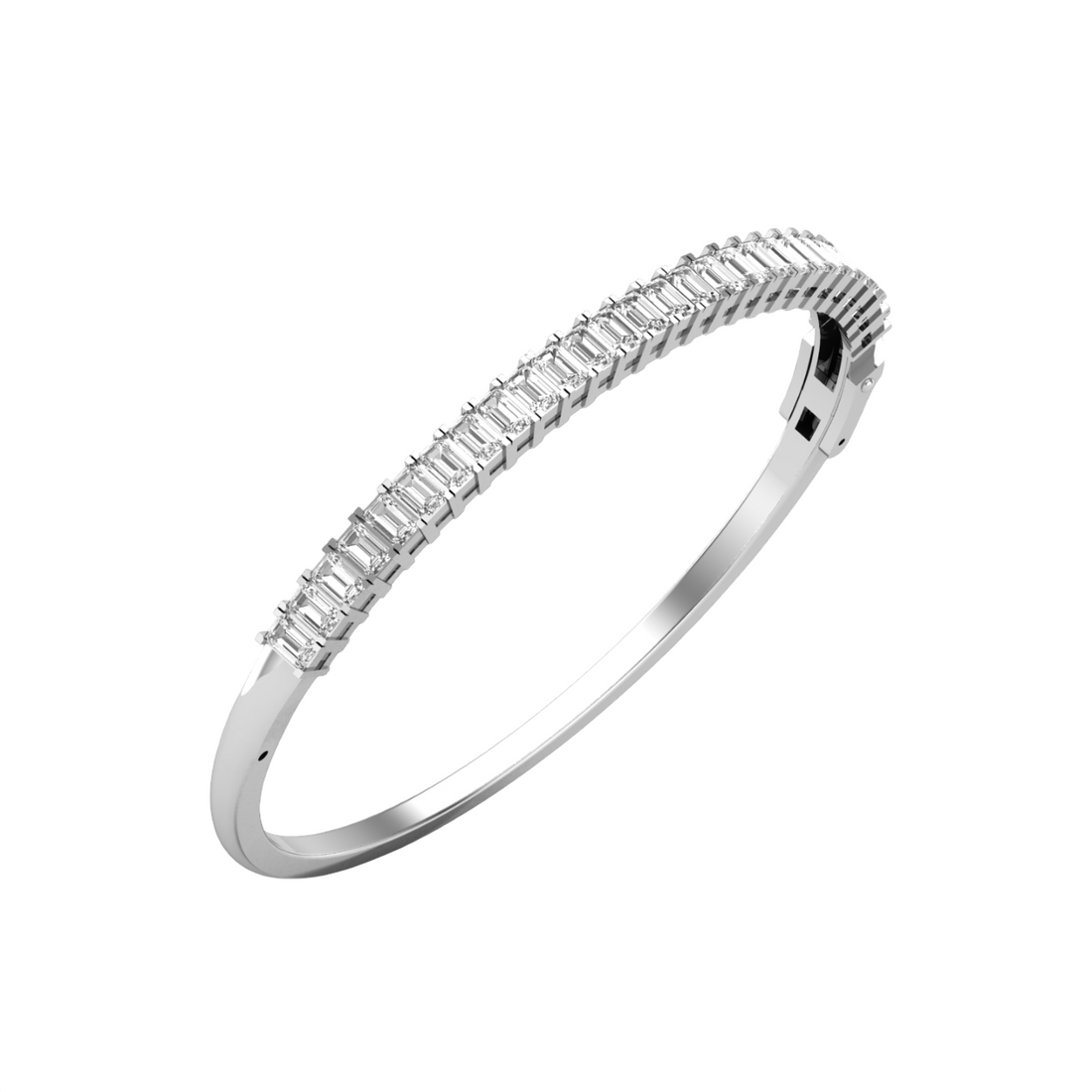 Modern Stria Lab Grown Diamond Bangle