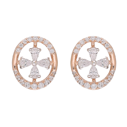 Crowned Cross Lab Grown Diamond Earrings