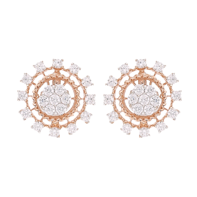 Lace Petal Lab Grown Diamond Earrings