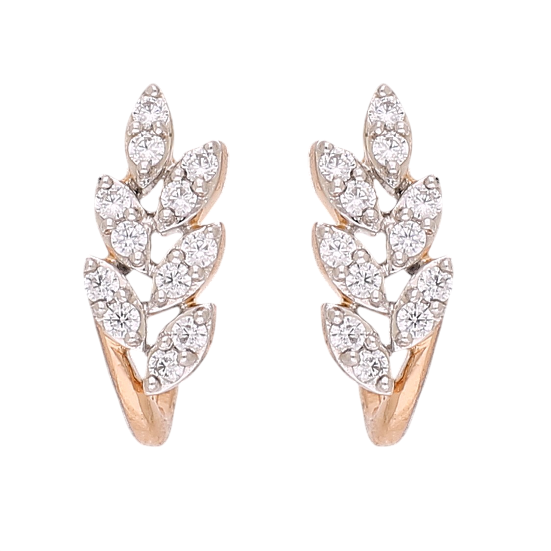 Glistening Frond Lab Grown Diamond Earrings