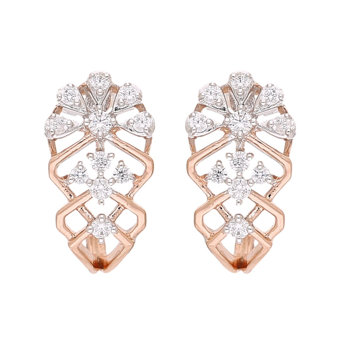 Ornate Lattice Lab Grown Diamond Earrings
