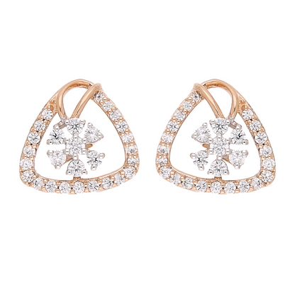 Triangle Bloom Lab Grown Diamond Earrings