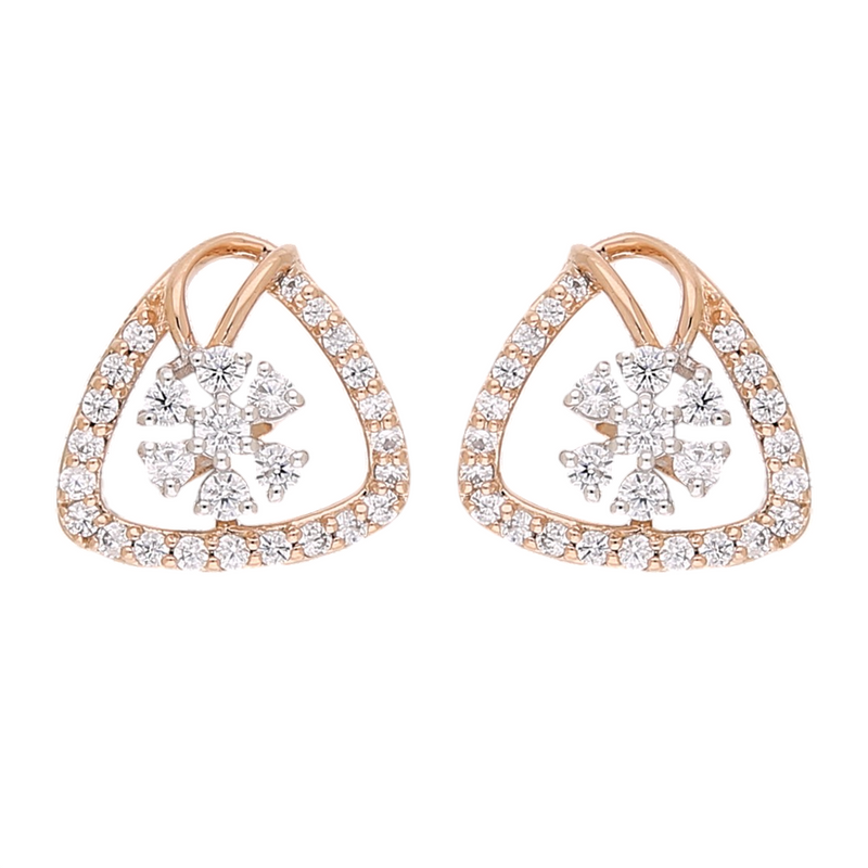 Triangle Bloom Lab Grown Diamond Earrings