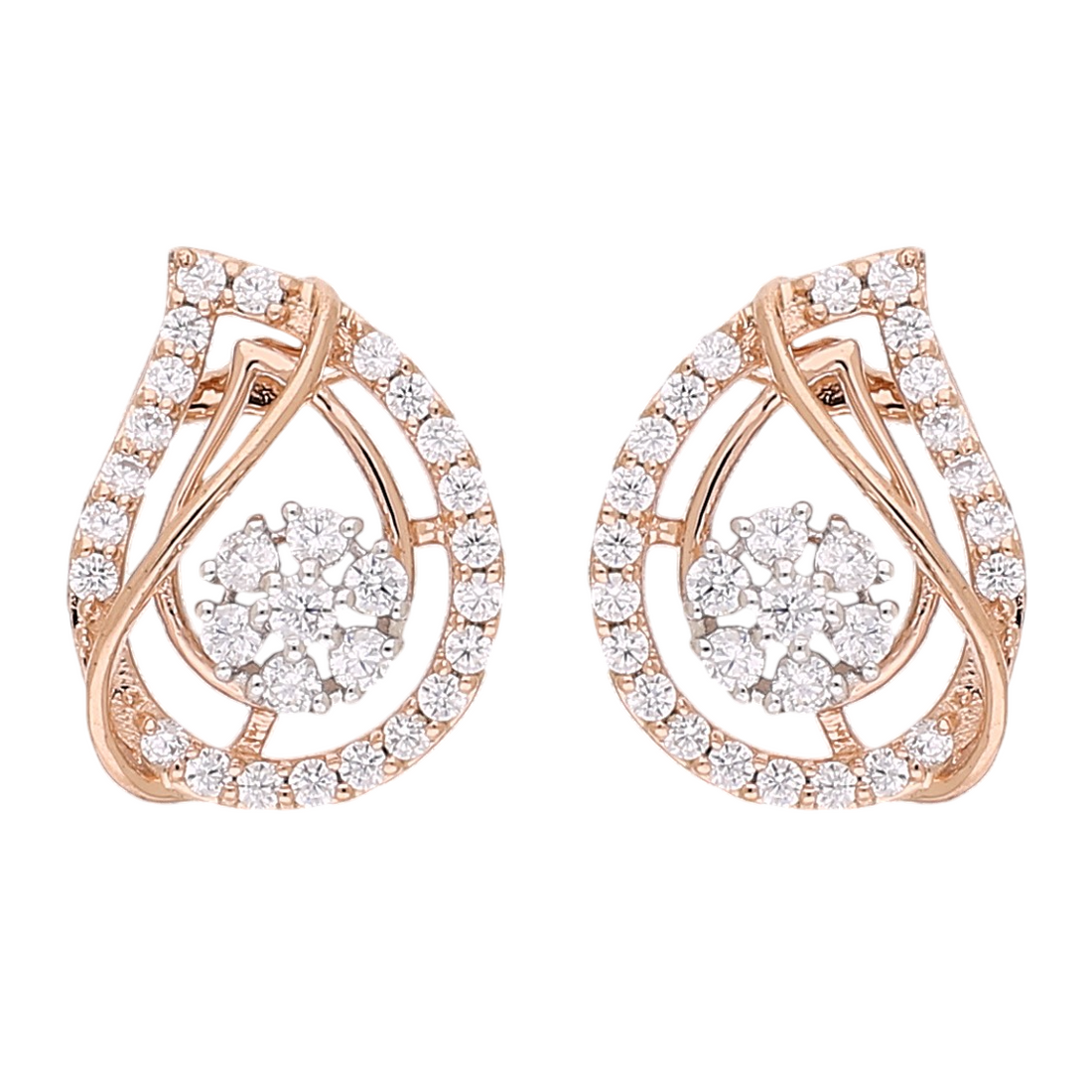 Swirling Halo Spark Lab Grown Diamond Earrings
