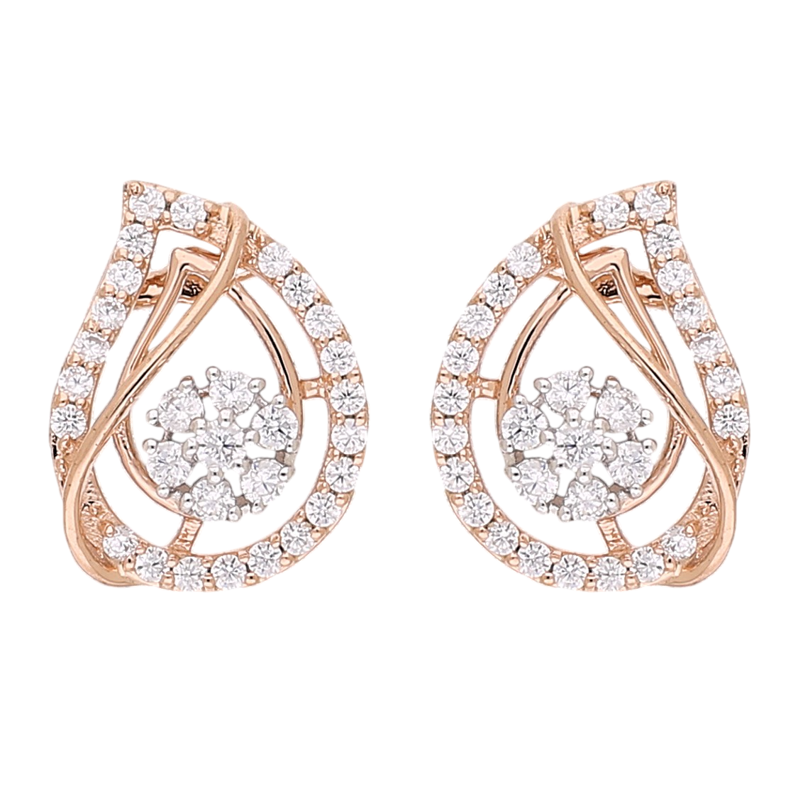 Swirling Halo Spark Lab Grown Diamond Earrings