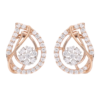 Swirling Halo Spark Lab Grown Diamond Earrings