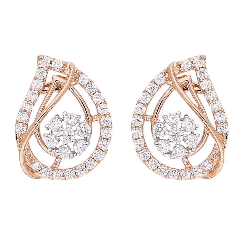 Swirling Halo Spark Lab Grown Diamond Earrings
