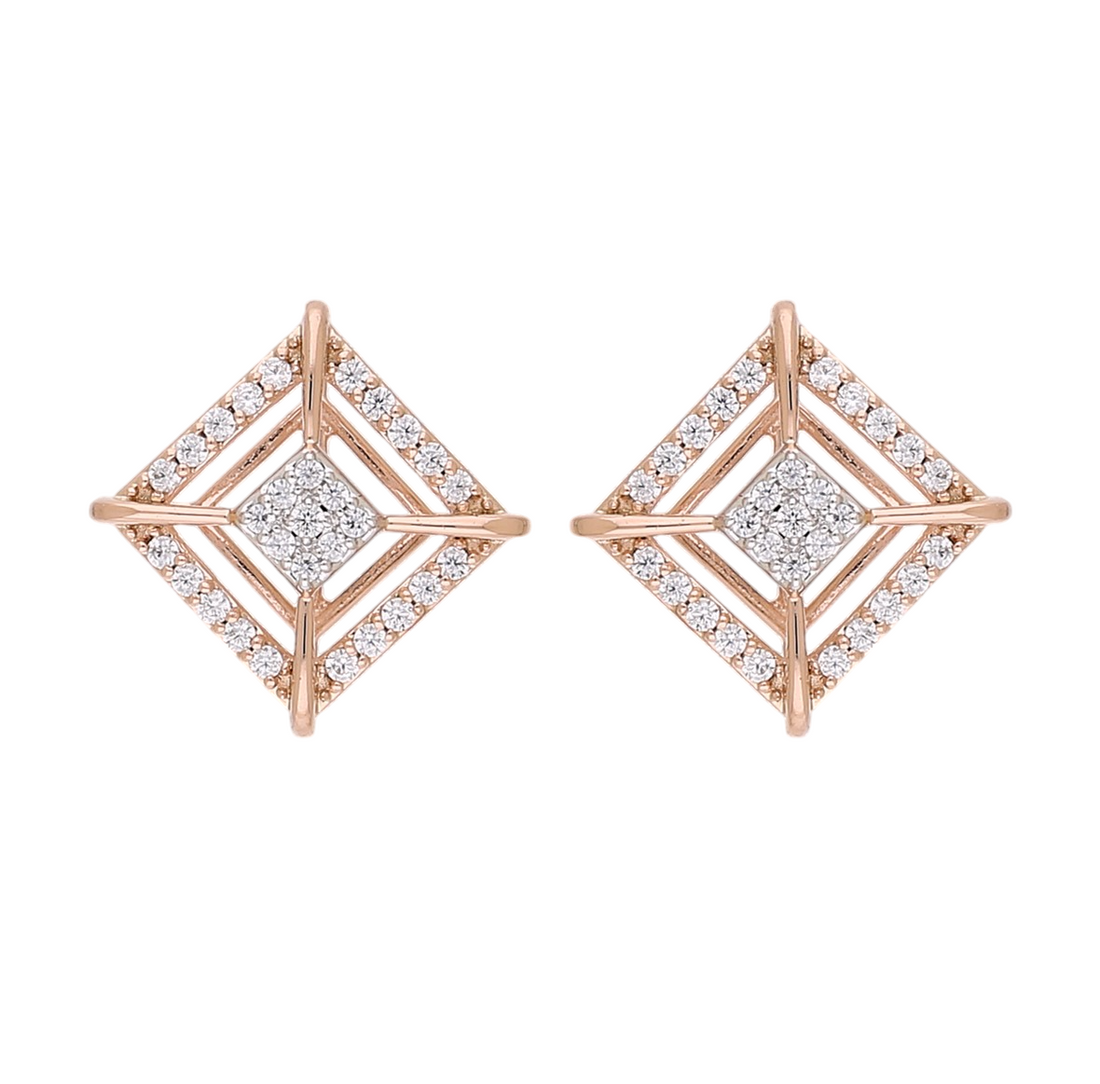Starlit Grid Lab Grown Diamond Earrings