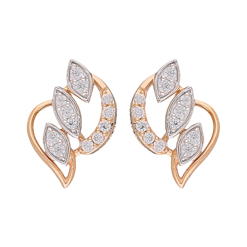 Leafy Radiance Lab Grown Diamond Earrings