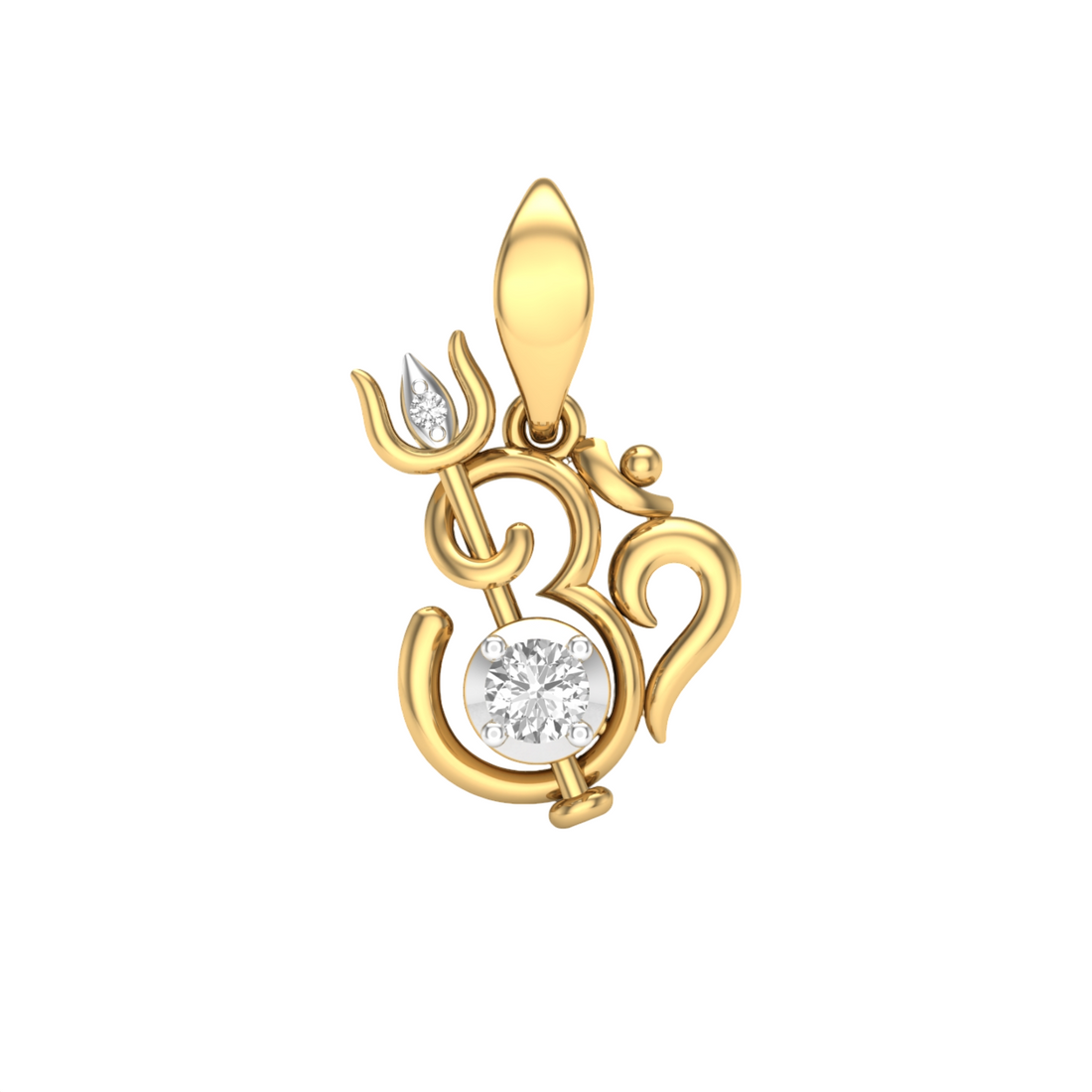 Trishul Om Lab Grown Diamond Pendant