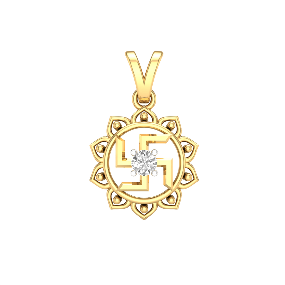 Surya Swastik Lab Grown Diamond Pendant