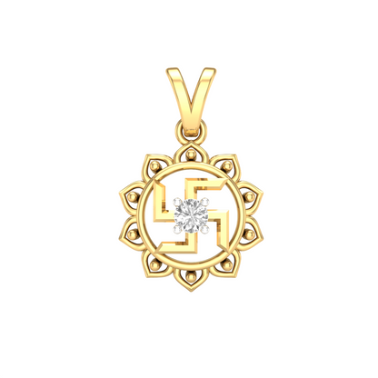 Surya Swastik Lab Grown Diamond Pendant