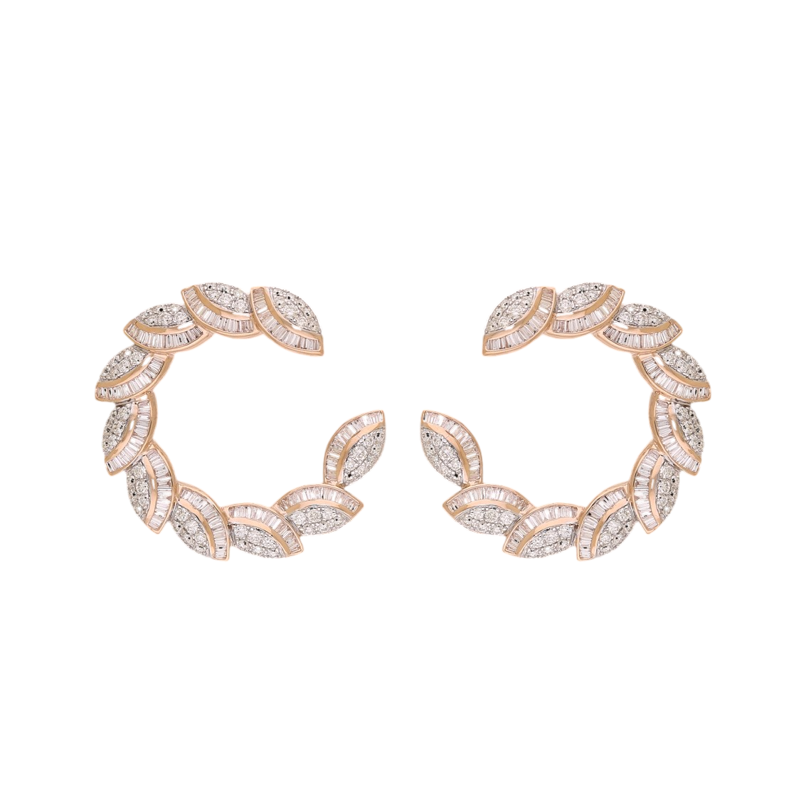 Graduated Leaf Lab Grown Diamond Earrings