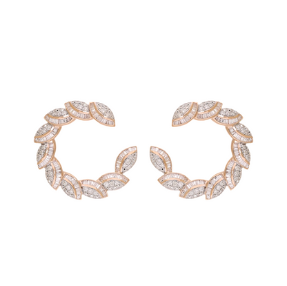 Graduated Leaf Lab Grown Diamond Earrings
