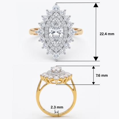 Royal Sunburst Solitaire Lab Grown Diamond Ring