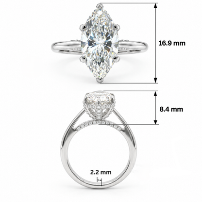 Ethereal Marquise Solitaire Lab Grown Diamond Ring