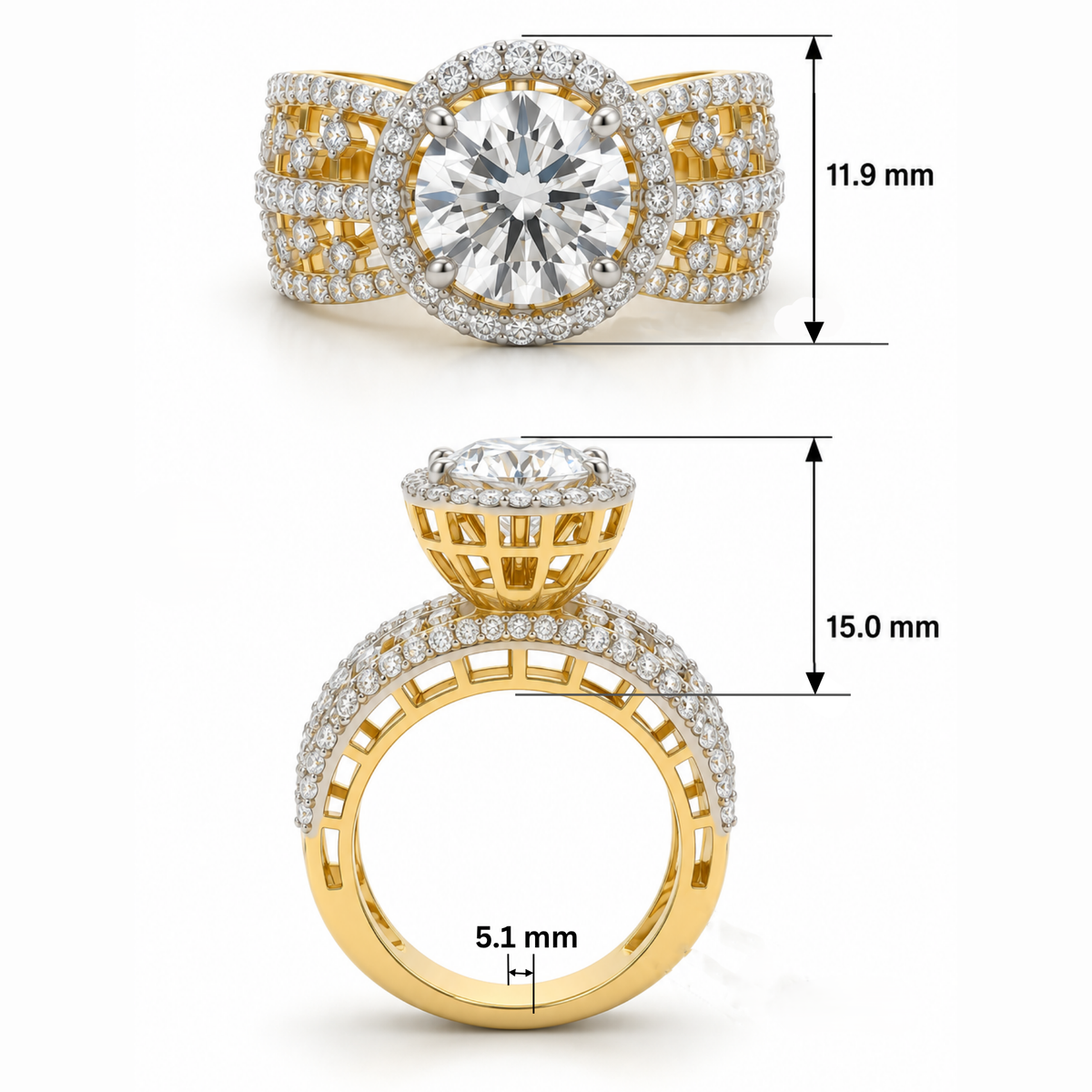 Royal Honeycomb Solitaire Lab Grown Diamond Ring