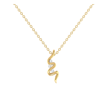 Zig-Zag Drop Gold Plated Lab Grown Diamond Pendant