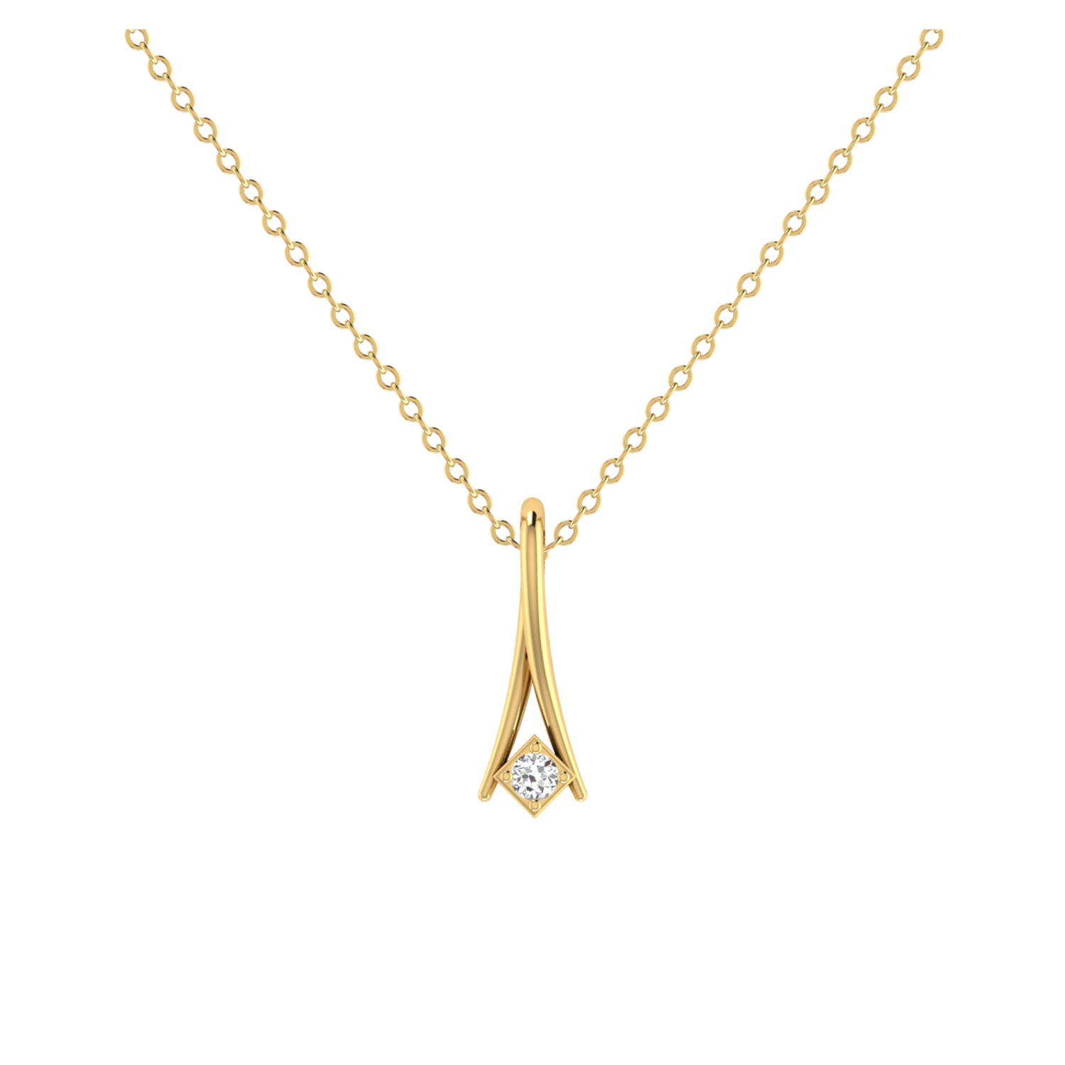 Regal Peak Gold Plated Lab Grown Diamond Pendant
