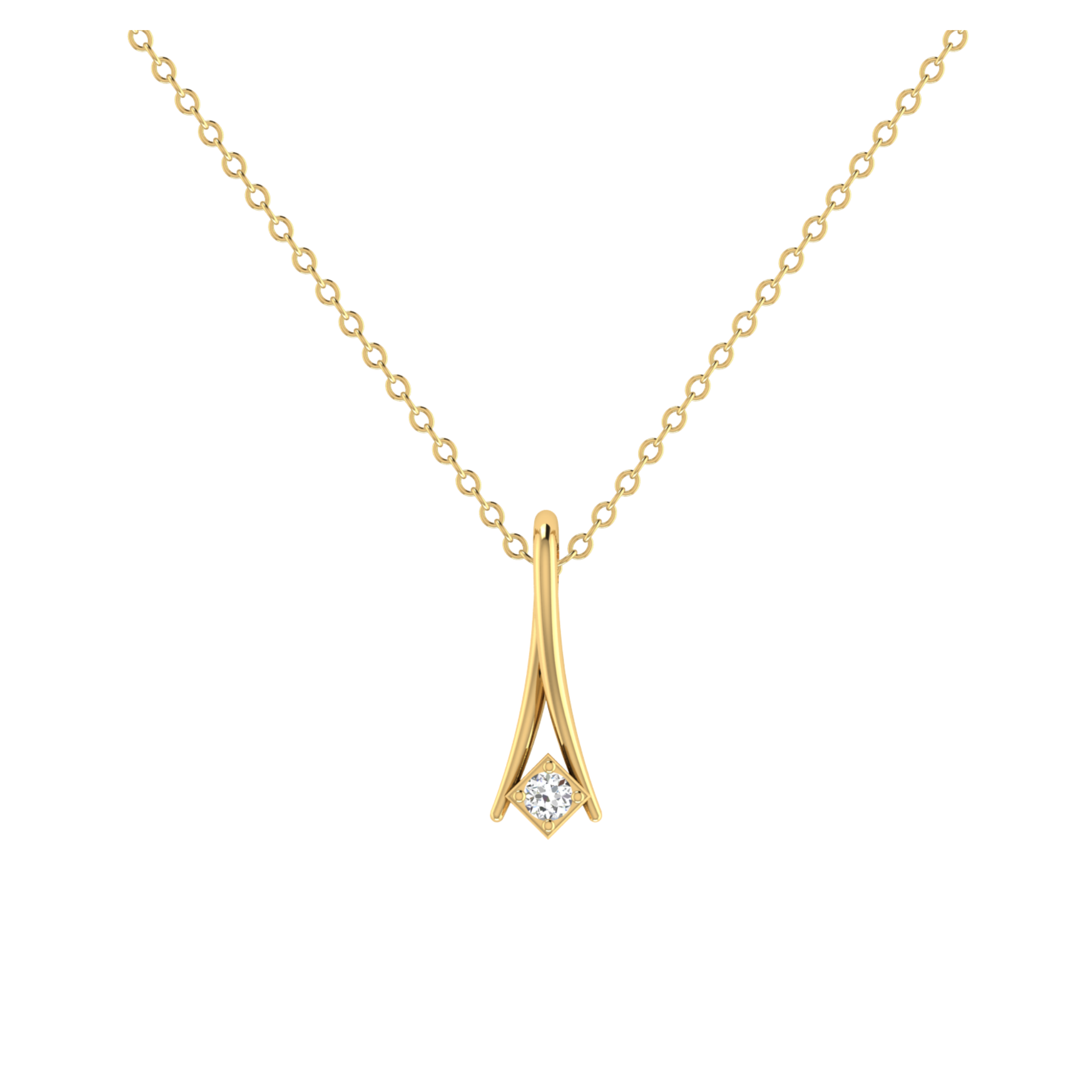 Regal Peak Gold Plated Lab Grown Diamond Pendant