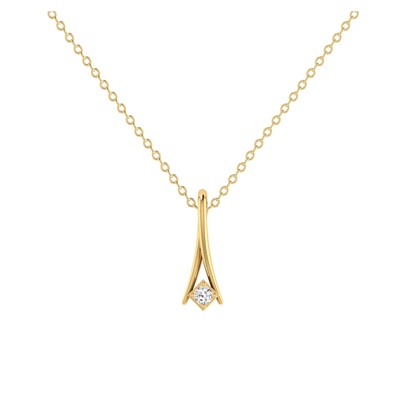 Regal Peak Gold Plated Lab Grown Diamond Pendant