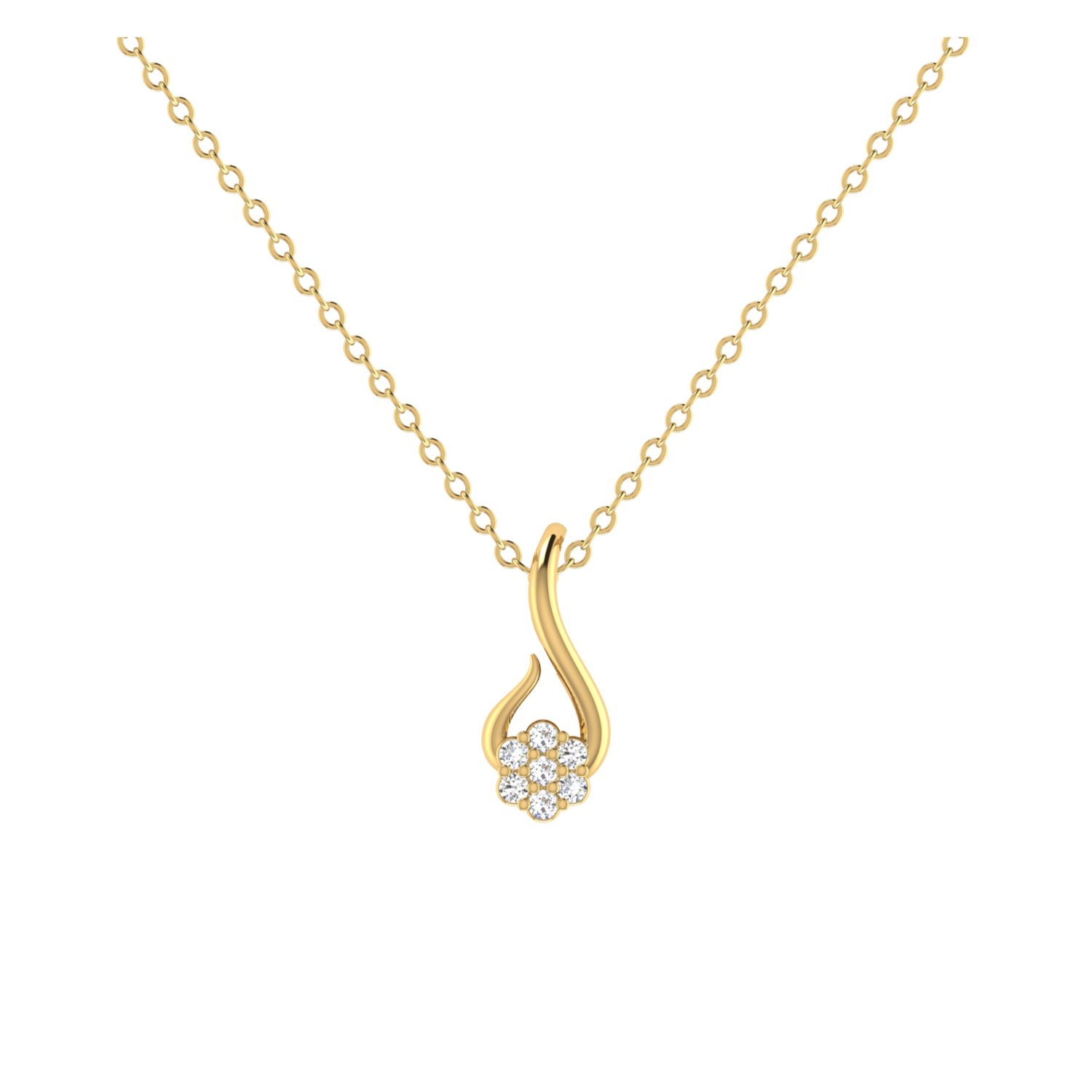 Cosmic Helix Gold Plated Lab Grown Diamond Pendant
