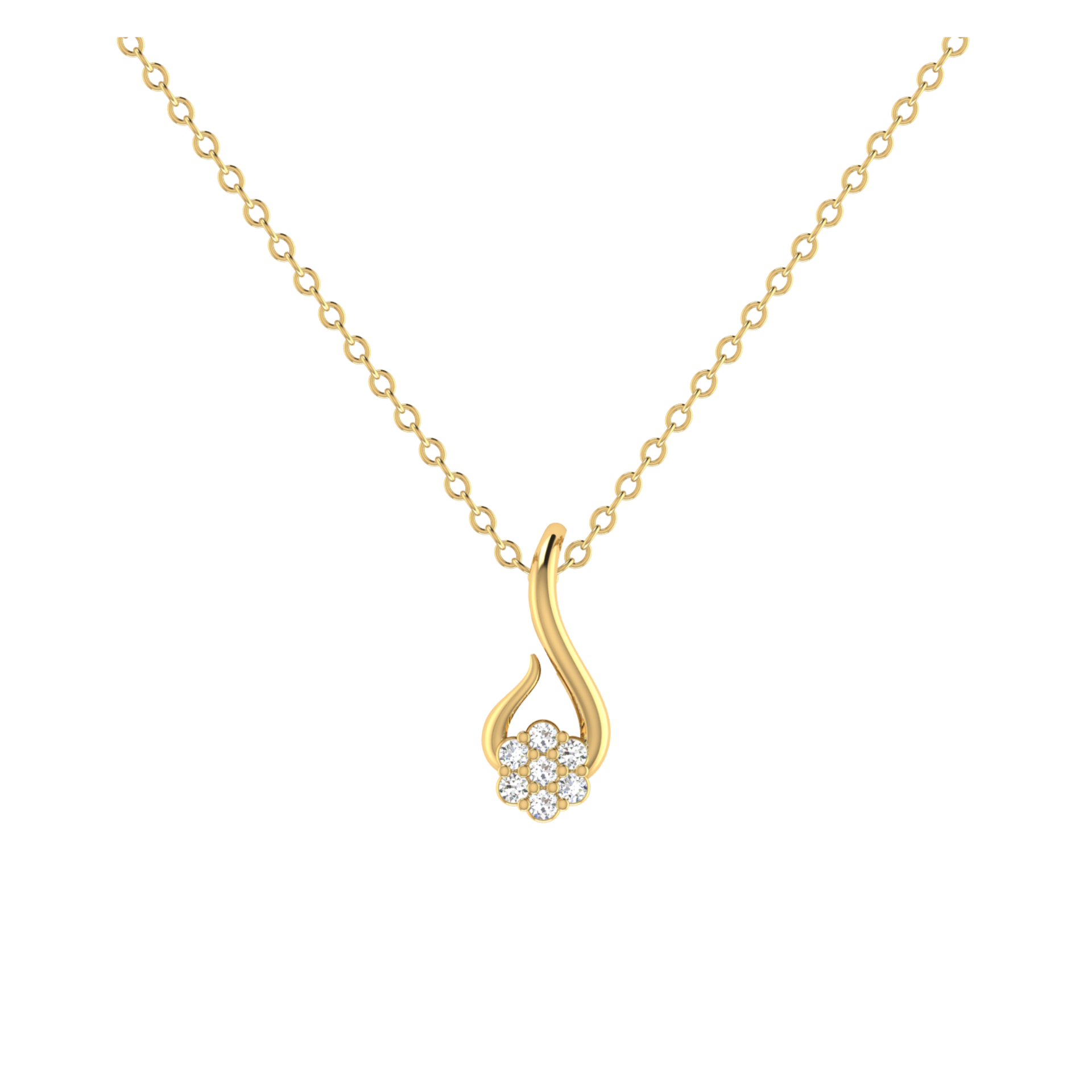 Cosmic Helix Gold Plated Lab Grown Diamond Pendant
