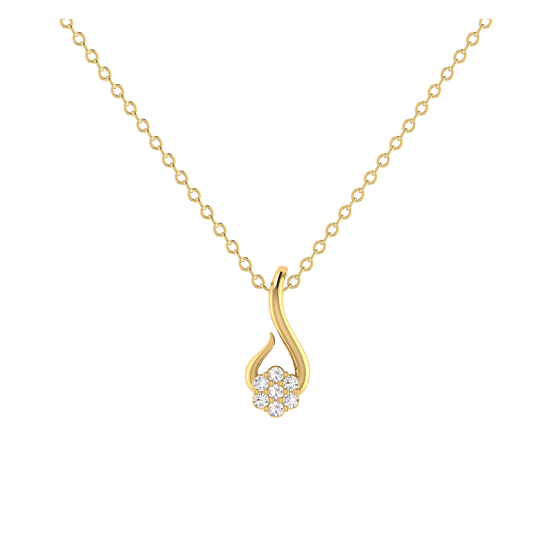 Cosmic Helix Gold Plated Lab Grown Diamond Pendant