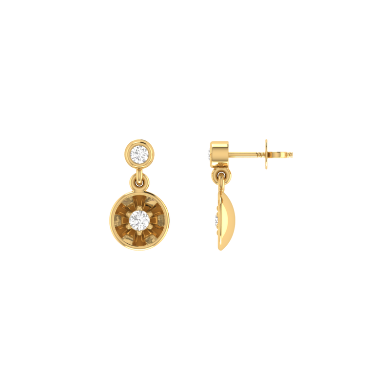Fluted Beacon Gold Plated Lab Grown Diamond Earrings