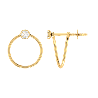 Meadow Hoop Gold Plated Lab Grown Diamond Earrings