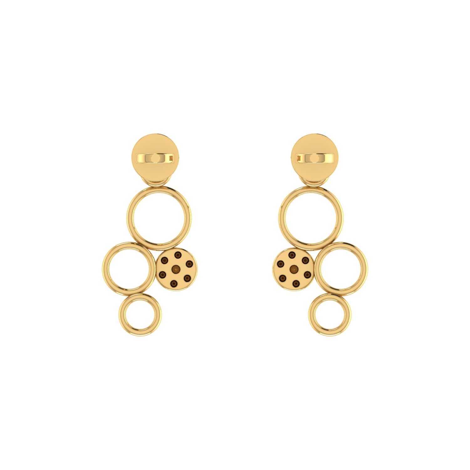 Echoing Circle Gold Plated Lab Grown Diamond Earrings