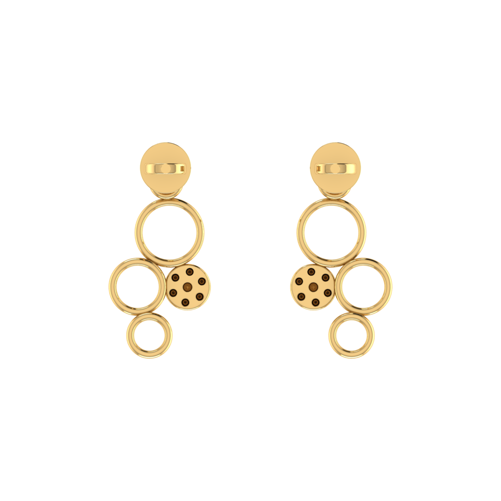 Echoing Circle Gold Plated Lab Grown Diamond Earrings