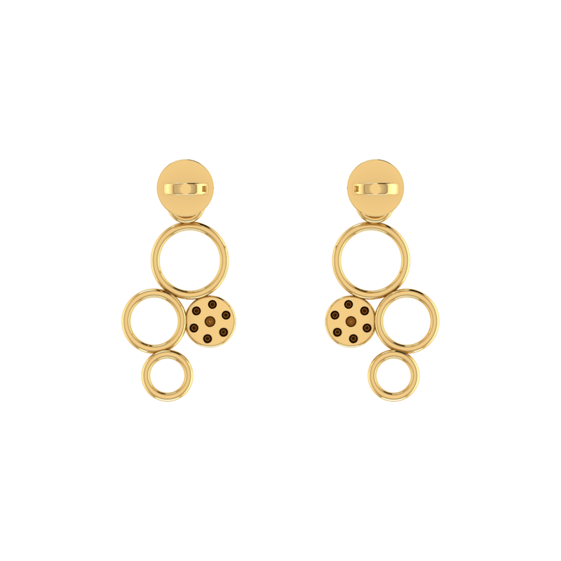 Echoing Circle Gold Plated Lab Grown Diamond Earrings