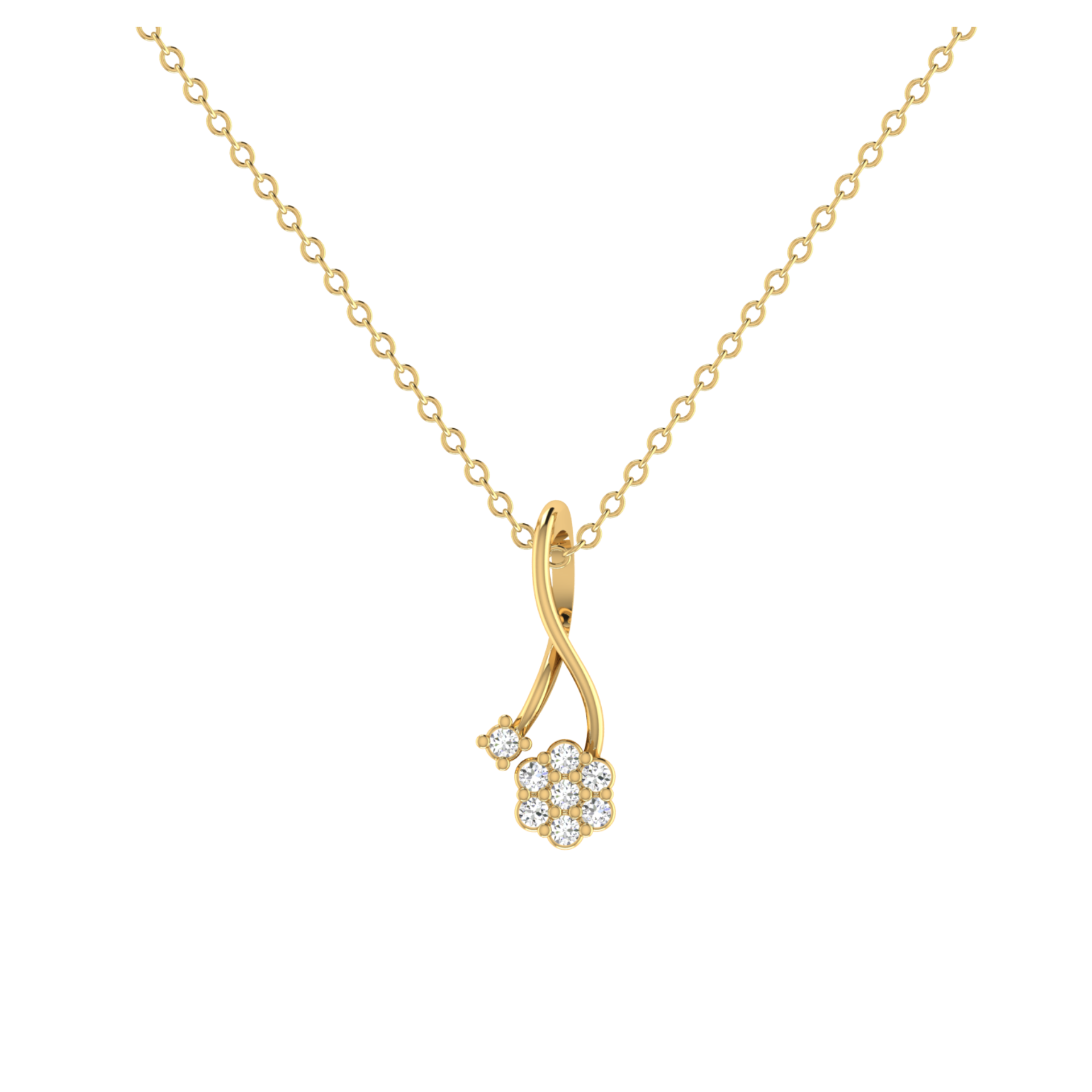 Zenith Flare Gold Plated Lab Grown Diamond Pendant