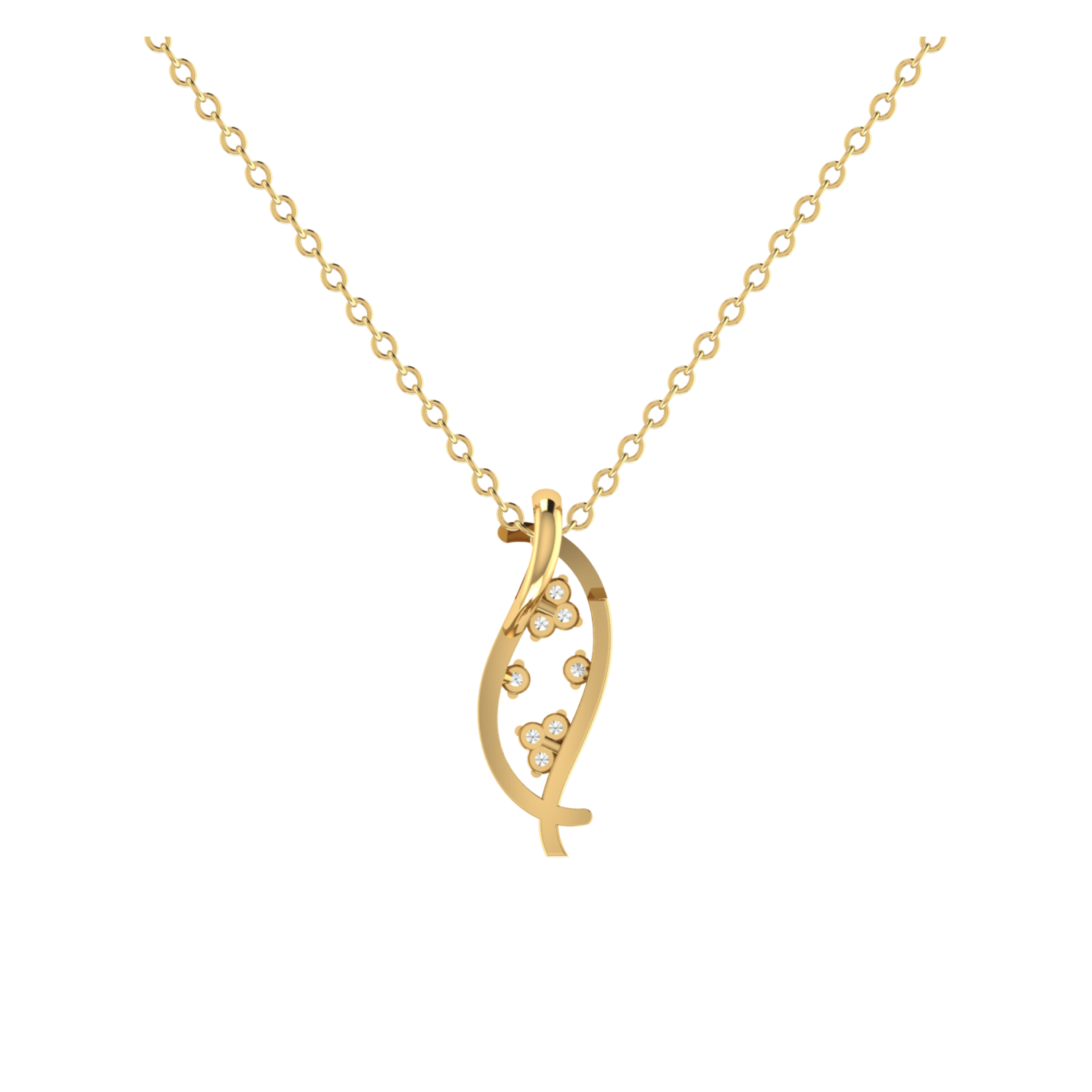 Grace Bloom Gold Plated Lab Grown Diamond Pendant