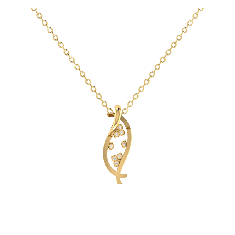 Grace Bloom Gold Plated Lab Grown Diamond Pendant