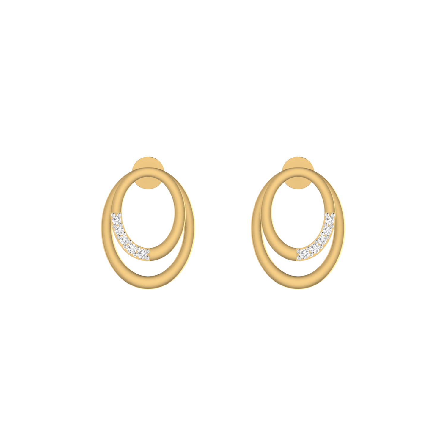 Nested Verve Gold Plated Lab Grown Diamond Earrings