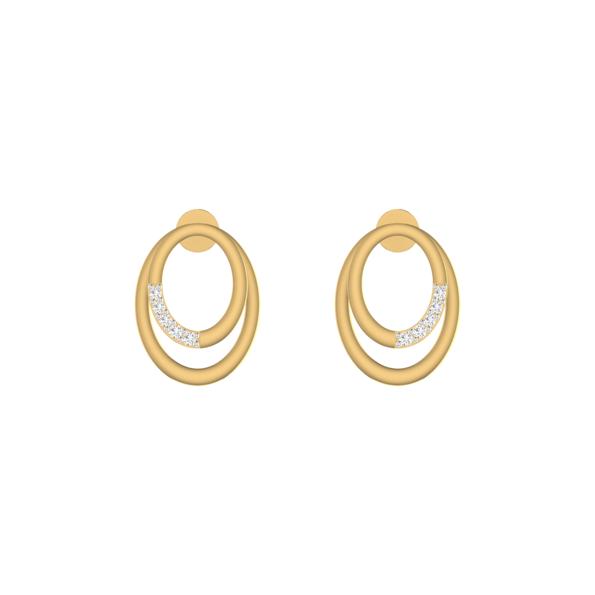 Nested Verve Gold Plated Lab Grown Diamond Earrings