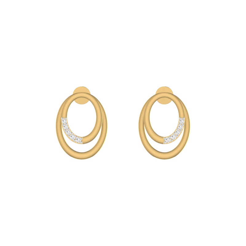 Nested Verve Gold Plated Lab Grown Diamond Earrings