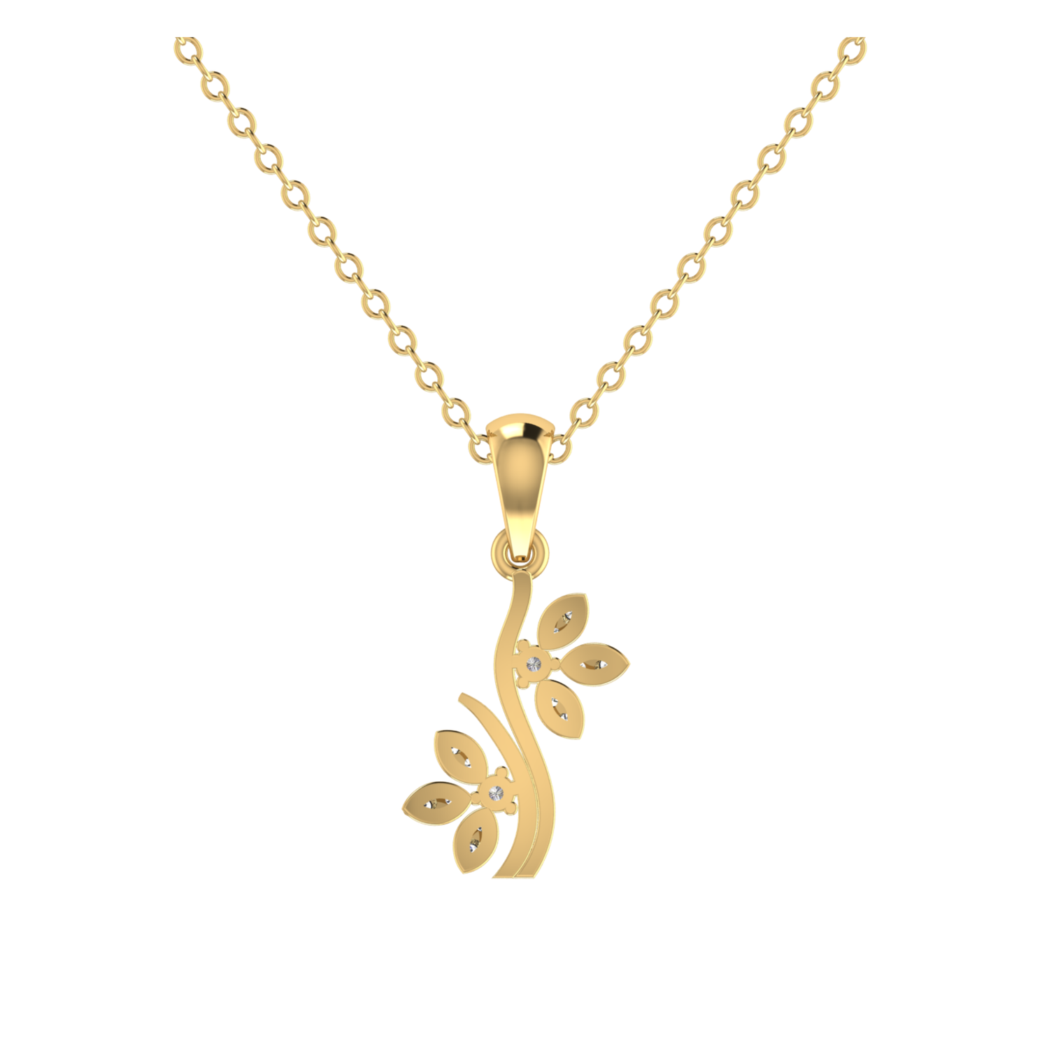 Harmony Vine Gold Plated Lab Grown Diamond Pendant