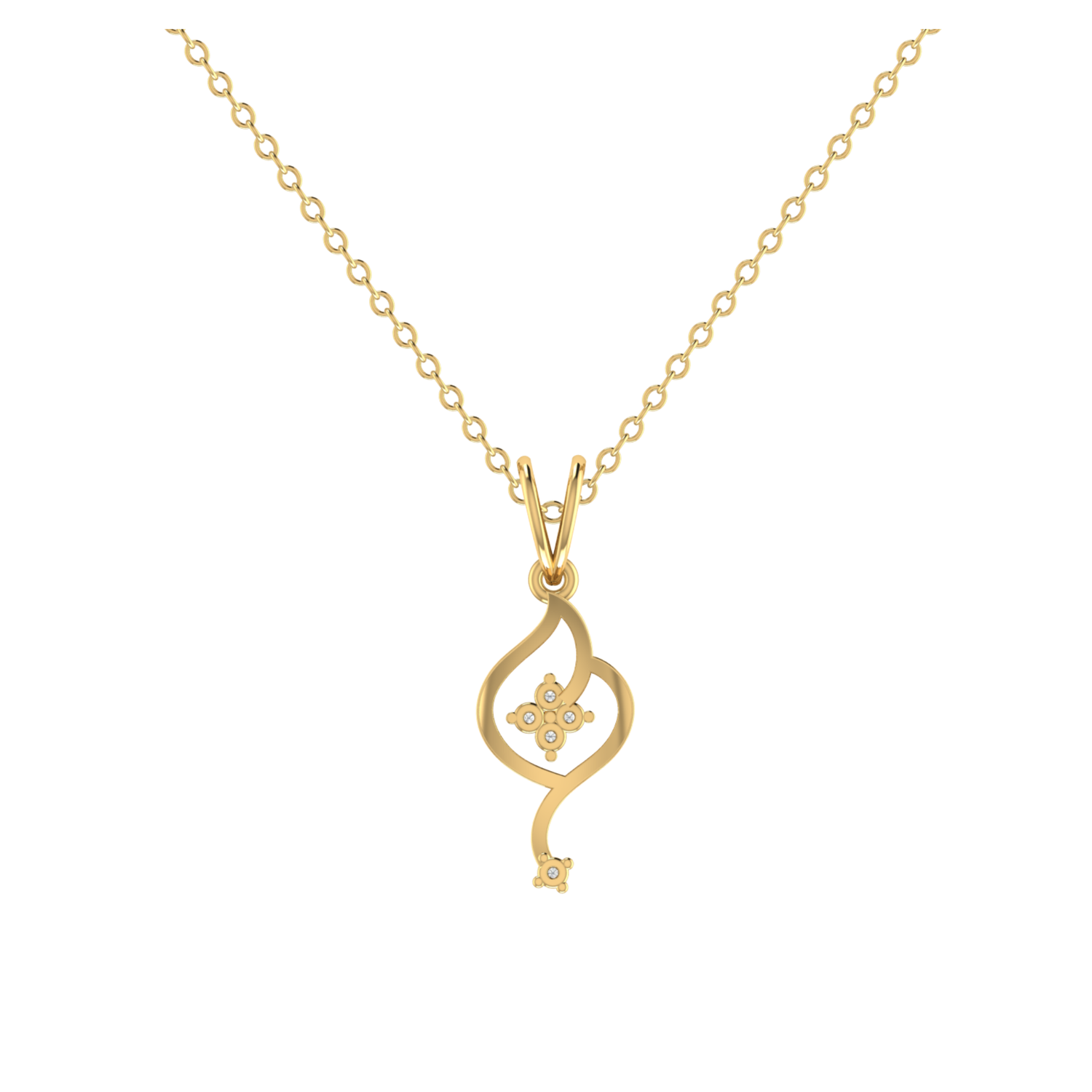 Stardust Cocoon Gold Plated Lab Grown Diamond Pendant